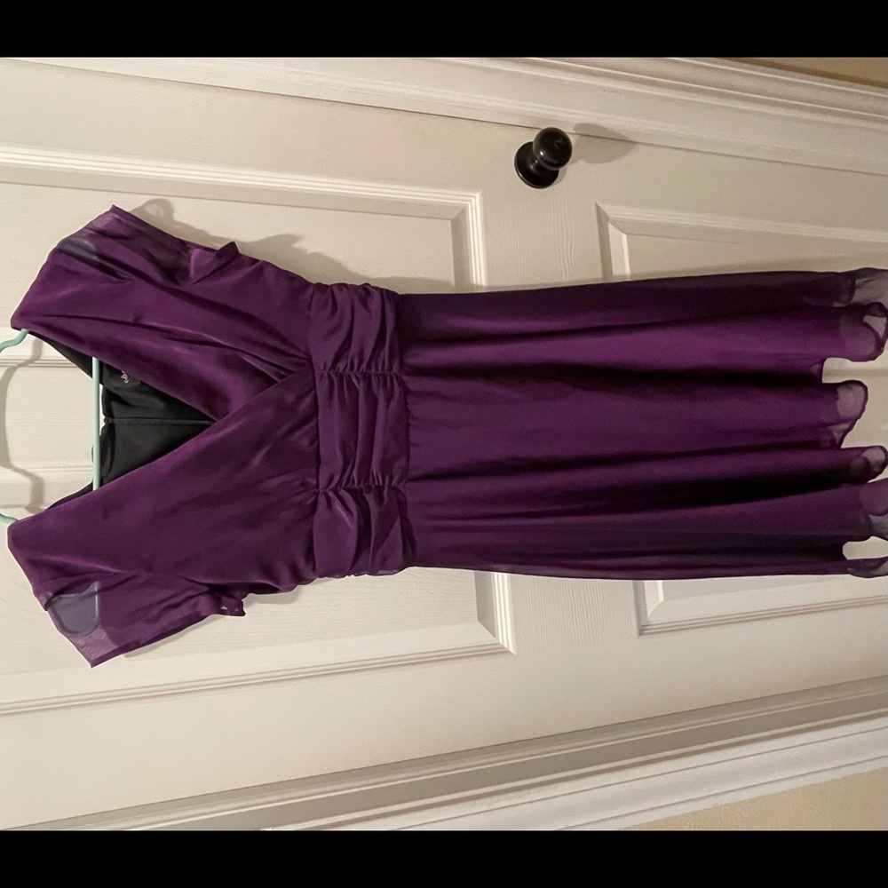 purple dress with zipper on the back